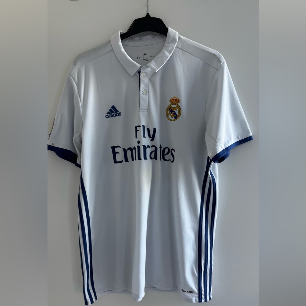 Adidas White and Blue Real Madrid Jersey